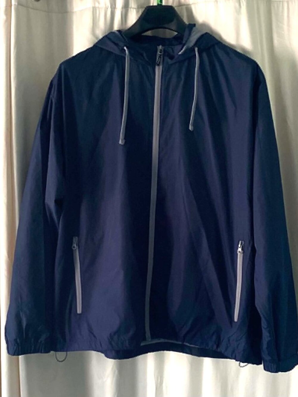 Lexus Hooded Windbreaker Jacket Men's 2XL Navy Gray Full Zip Mesh Lined